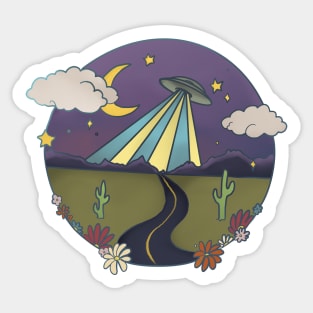 ufo desert Sticker